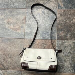 Elegant White and Brown Women's Bag